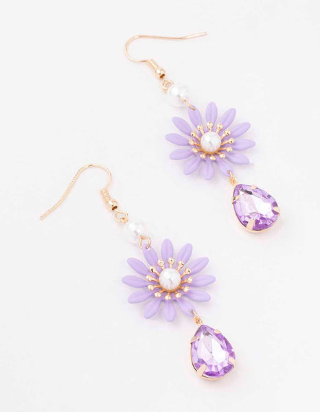 Fuschia flower earrings deals
