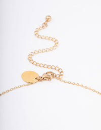 Gold Plated Stainless Steel Diamante & Heart Necklace - link has visual effect only