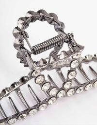 Gunmetal Diamante Twisted Hair Claw Clip - link has visual effect only