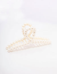 Cream Pearl Twisted Hair Claw Clip - link has visual effect only