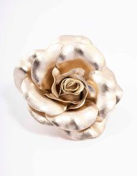 Rhodium Large Metallic Corsage Flower Hair Claw Clip - link has visual effect only