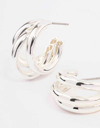 Silver Triple Illusion Hoop Earrings - link has visual effect only