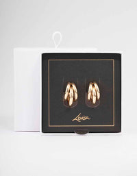 Gold Triple Illusion Hoop Earrings - link has visual effect only