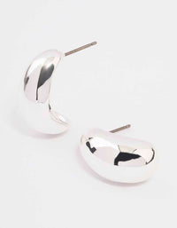 Silver Chunky Bubble Huggie Earrings - link has visual effect only