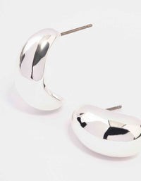 Silver Chunky Bubble Huggie Earrings - link has visual effect only