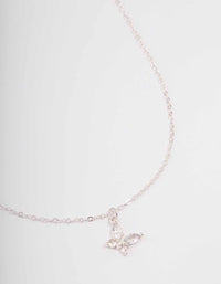 Silver Asymmetrical Butterfly Necklace - link has visual effect only