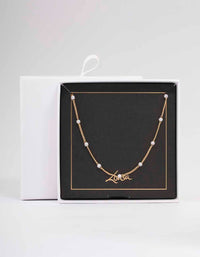 Gold Pearl Chain Necklace - link has visual effect only