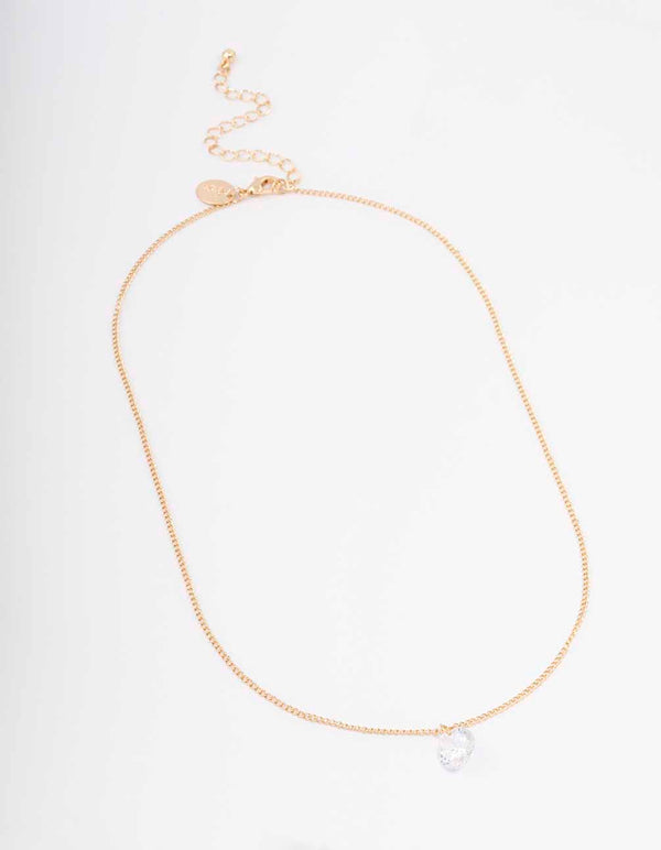 Gold Large Floating Diamante Necklace - Lovisa