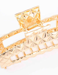 Gold Rectangle Quilted Hair Claw Clip - link has visual effect only