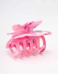 Pink Marble Butterfly Hair Claw Clip - link has visual effect only