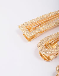 Gold Mixed Molten Hair Clip 3-Pack - link has visual effect only