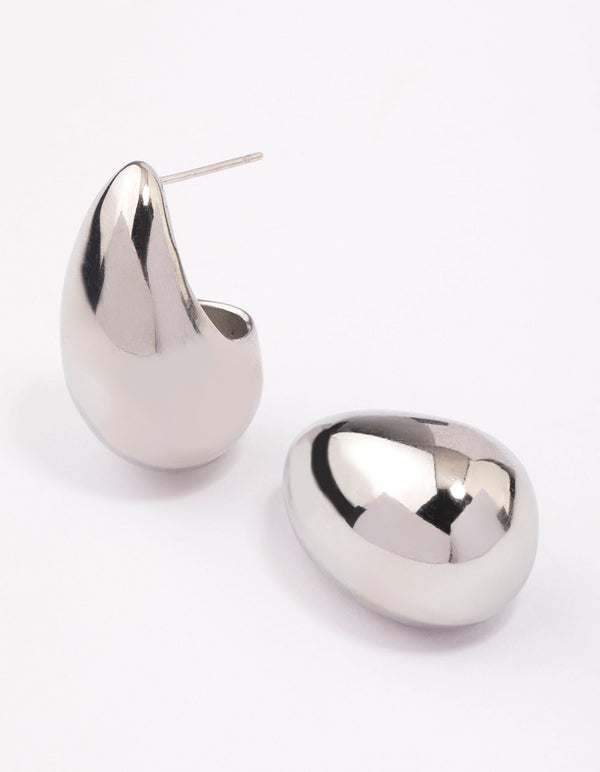 Stainless Steel Large Teardrop Earrings