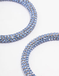 Blue Encrusted Hoop Earrings 40mm - link has visual effect only