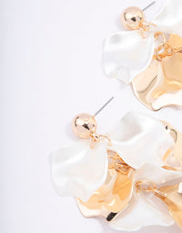 Gold Petal Iridescent Multi Drop Earrings - link has visual effect only