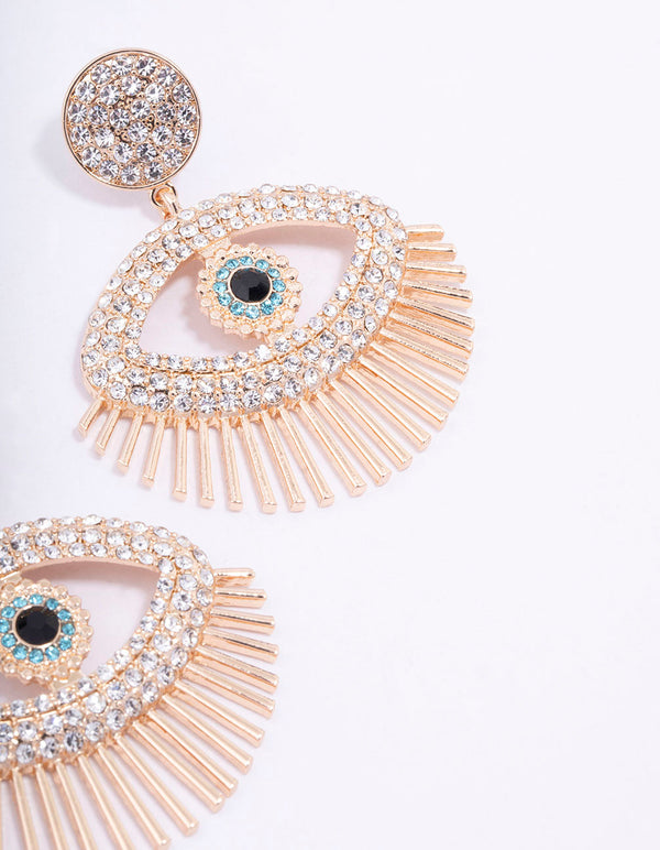 Evil eye store drop earrings