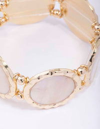 Gold Pearl Disc Bracelet - link has visual effect only