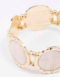 Gold Pearl Disc Bracelet - link has visual effect only