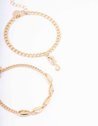 Gold Pearl Anklet & Bracelet 3-Pack - link has visual effect only