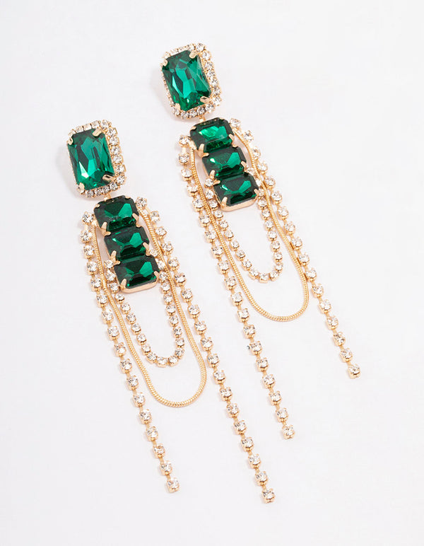 Emerald stone deals earrings