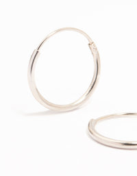 Platinum Sterling Silver Hoop Earrings 12mm - link has visual effect only