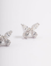 Platinum Sterling Butterfly Cubic Zirconia Stud Earrings - link has visual effect only