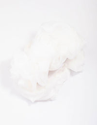 White Fabric Flower Hair Claw Clip - link has visual effect only