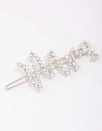 Rhodium Diamante Mrs Hair Clip - link has visual effect only