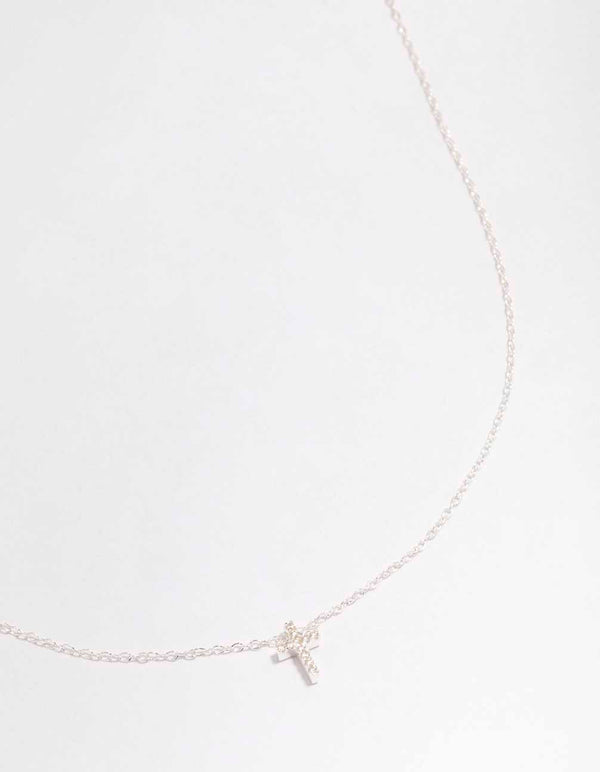 Simple silver deals pendant necklace