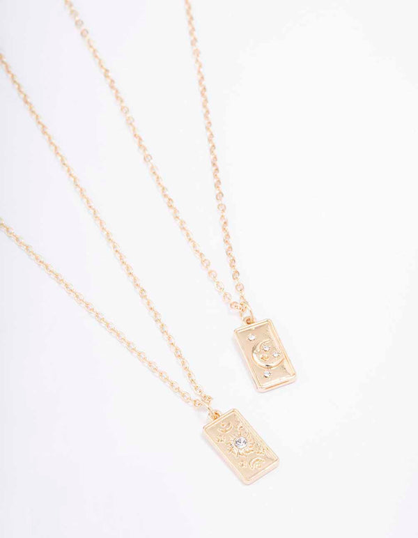 Gold Celestial Tag Necklace Pack