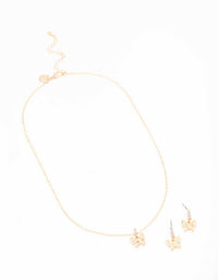 Gold Diamante Butterfly Necklace & Earring Set - link has visual effect only