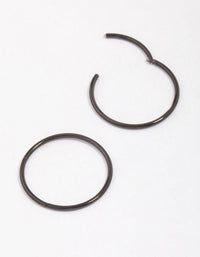 Black Surgical Steel Sleeper Hoop Earrings 16mm - link has visual effect only