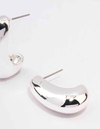 Silver Plated Small Bold Wide Hoop Earrings - link has visual effect only