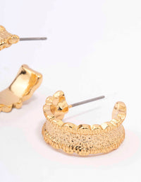 Gold Plated Cleo Organic Hoop Earrings - link has visual effect only