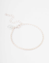 Silver Plated Cubic Zirconia Dainty Baguette Layered Bracelet - link has visual effect only