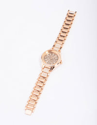 Rose Gold Shaker Diamante Detailed Watch - link has visual effect only