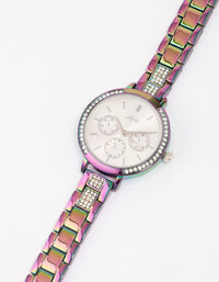 Holographic Diamante Link Watch - link has visual effect only