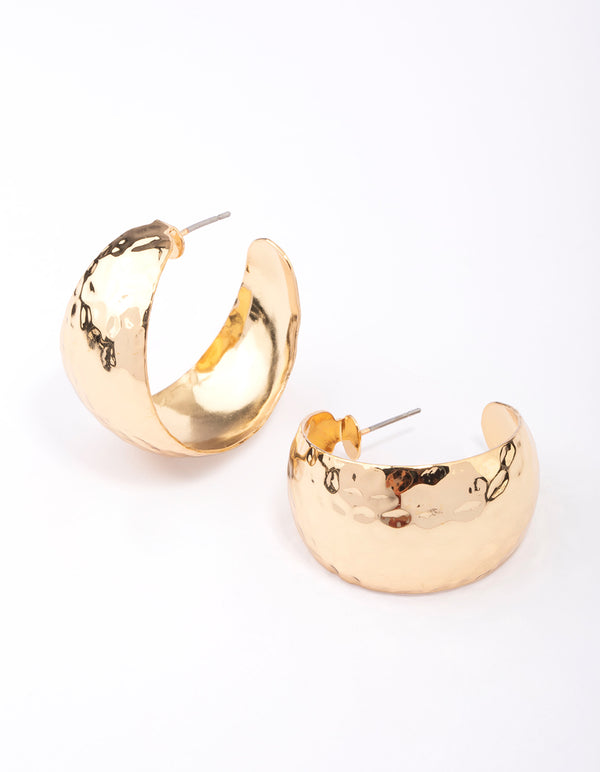 Wide deals gold hoops