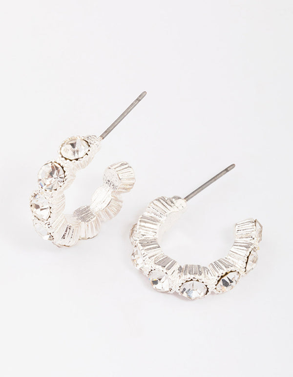 Small sparkly on sale hoop earrings