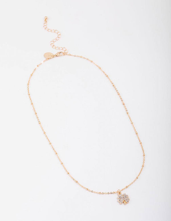 Gold Ball & Diamante Chain Necklace - Lovisa