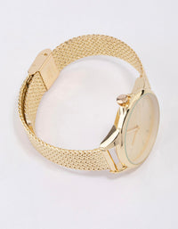 Gold Simple Mesh Watch - link has visual effect only