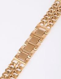 Gold Double Chain Watch Band 42/44/45mm - link has visual effect only