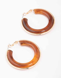 Gold Small Tortoiseshell Hoop Earrings - link has visual effect only