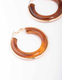 Gold Small Tortoiseshell Hoop Earrings - link has visual effect only