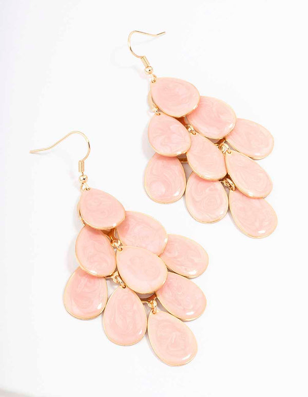 Gold Chandelier Stone Drop Earrings