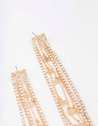 Gold Diamante Cup Chain Star Drop Earrings - link has visual effect only