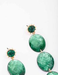 Gold Circle Crinkle Texture Drop Earrings - link has visual effect only