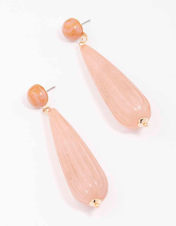 Blush Chunky Teardrop Earrings