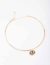 Gold Oval Facet Stone Choker - link has visual effect only