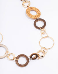 Gold Mixed Circle Chain Necklace - link has visual effect only