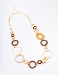 Gold Mixed Circle Chain Necklace - link has visual effect only